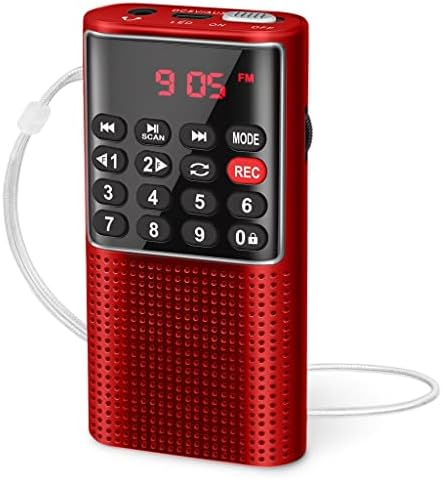 LMMDDP мини преносен џеб FM радио рачен MP3 Walkman Radios Radios Recoder Rechargeable Battery