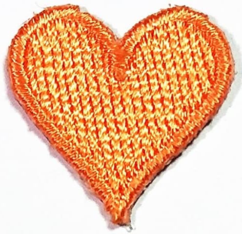 Кленплус 3 парчиња. Мини Портокалово Срце Мода Лепенка Срца Налепница Занает Закрпи Сам Апликација Везена Шие Железо На Лепенка Амблем