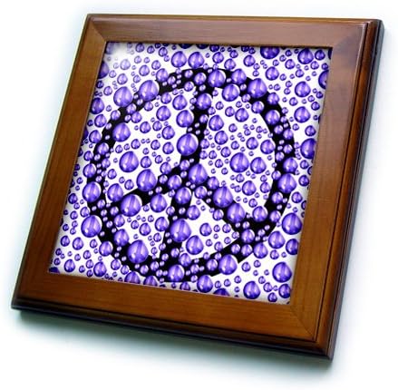 3DROSE FT_42750_1 Виолетова меурчиња Мир Сигнал-Инспиративна плочка со облик на уметност, 8 на 8-инчи