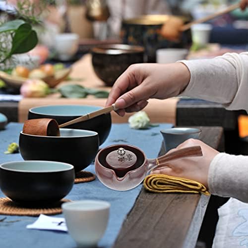 Upkoch 1pc чајник јапонски црн мино тенџере керамички производи кафе, цветање инфузерски производител Јокод се справува со фун вода практичен
