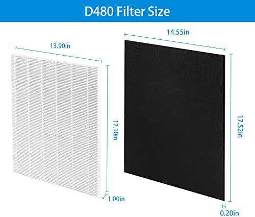 Филтер за замена за Виникс D480, D480 Филтер за замена D4, 1 пакет D480 филтер D4+3 Активирани филтри за јаглерод, дел број 1712-0100-00