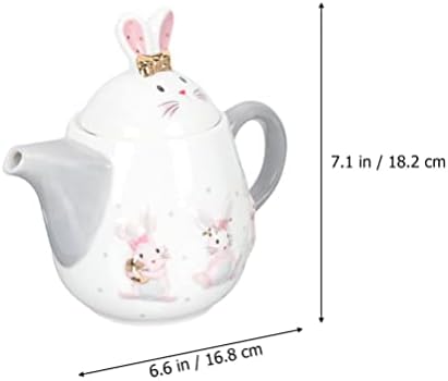 Абоофан керамички чајник Велигден зајак чајник порцелански зајаче цвет чај котел за кафе со вода со капаче за зајаци годишно чајник чајник