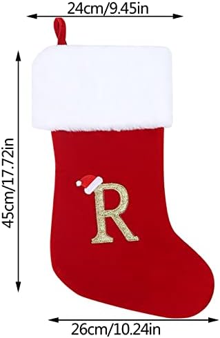 Божиќно обоено стакло монограм Божиќни чорапи за порибување класична персонализирана декорација за порибување за семејни сезони за