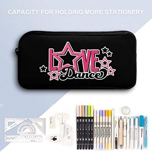 Loveубов танцувачки молив случај со висок капацитет за канцелариски кутии за шминка торбичка YHO дизајн за канцелариско училиште