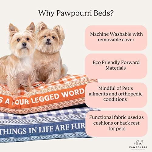 Pawpourri Ултра Мек Сив Шеврон Зајакнувачки Кревет За Миленичиња За Кучиња И Мачки Со Поголема Големина | Кревет За Гушкање | Полнење