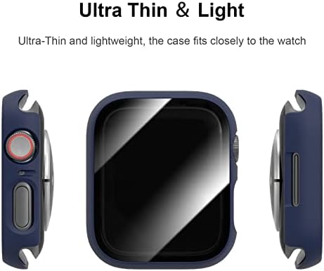6 пакет кутија со зачудувачки стаклен екран заштитник за Apple Watch Series 8 Series 7 41mm, jerxun Ultra-Thin отпорен на гребење, отпорна на целосна заштитна тава за табли за компјутерски