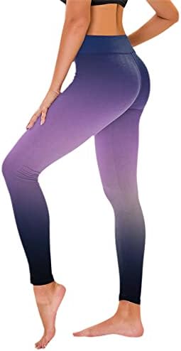 Хеланки за жени контрола на стомакот плус големина истегнат удобно градиент печатени јога панталони меки четки за удобни хеланки