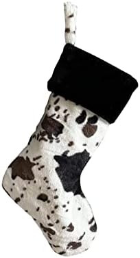 Мониста на жица 2022 Нова шема на крави Божиќни чорапи 20 инчи црнци и бела торба за подароци плишани приврзоци Божиќни украси
