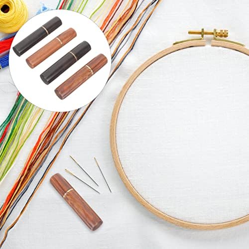 Викаски мулти -алатка за плетење игла и игла за шиење игли за шиење дрва држач за игла за игла за игла за игла за игла за игла за игла, дрвен