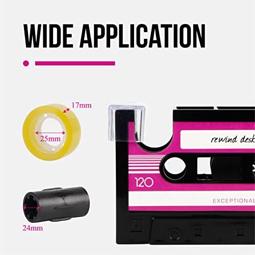 Држач за пенкало за диспензерот Aobopar, Retro Cassette Tape, додатоци за бирото од 80 -тите, ретро канцелариски материјали, смешна симпатична