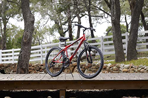 Планински велосипед на планината Хафи, планина, 24 инчи, 21-брзина, лесен, сјајно црвено