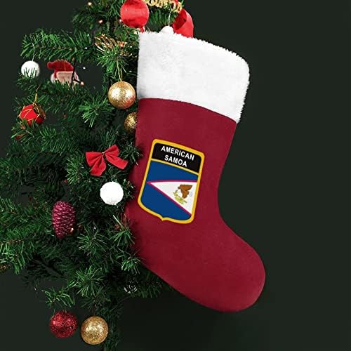 Американско знаме на Самоа, Божиќни чорапи за порибување со кадифен камин што виси за Божиќно дрво