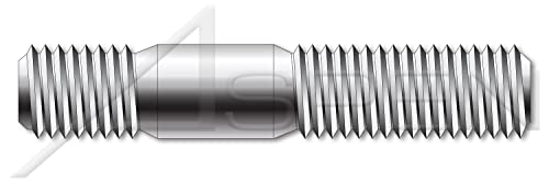 M6-1.0 x 55mm, DIN 938, метрички, столпчиња, двојно завршување, завршен крај 1,0 x дијаметар, не'рѓосувачки челик A2