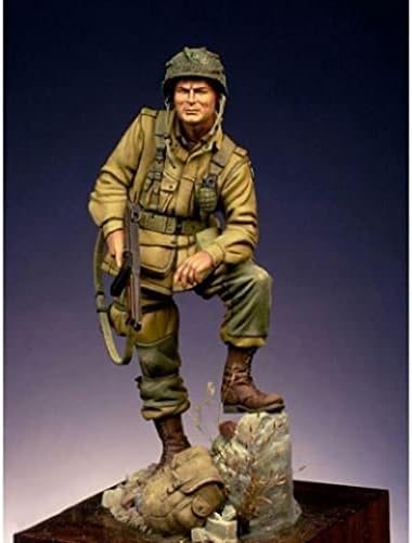 Etriye 75mm 1/24 смола модел на ликови од WWII Зимски војник во САД, Die Cast Model Kit / FS659