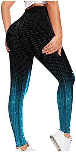 Masbird јога панталони за жени фитнес на половината плус големина на тренингот хеланки печатени контролни врзани боја каприс