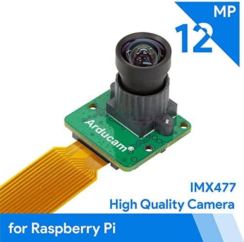Arducam Mini Raspberry Pi HQ камера, 12MP IMX477 со ниско искривување M12 леќи, 25 * 24mm табла за камера компатибилна со Raspberry