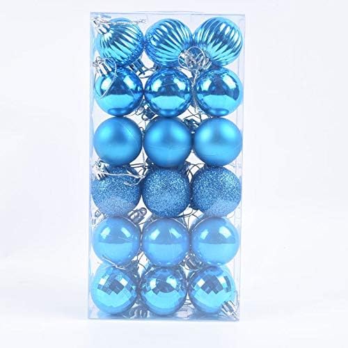 Ледени сини божиќни украси топки, 35 парчиња 1,57nch мини украси за украсување на новогодишни украси за Денот на Божиќ, празници,