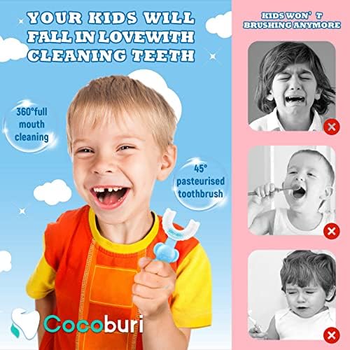 Кокобури Детска четка за четки за заби во облик на четка за заби силиконска мека глава четка за заби 360 ° орално чистење четка