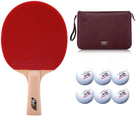 SSHHI 9 starsвезди Пинг Понг Рекет сет, со 6 тенис на табели и 1 носење куќиште, лилјак за тенис на маса, погоден за обука трајно/како