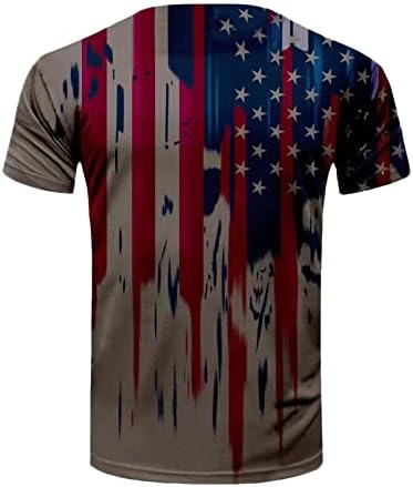 XXBR машки обични маици за независност на денот на краткиот ракав патриотски маички врвови на американското маичка за печатење на знамето за