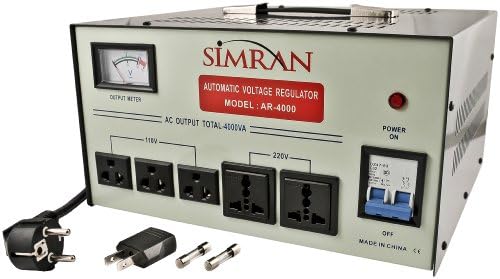 Регулатор на трансформатор на напон на напон Simran AR-5000, 5000 вати, слонова коска/сива боја