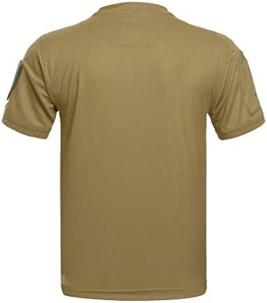 Менс лабава тактичка кратка ракав еластичен брз сув тренинг маица Функционални врвови
