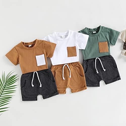 0-3 години мали деца летни облеки за новороденчиња облеки за новороденче боја маица врвови и шорцеви за влечење