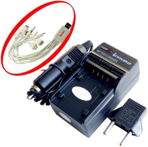 Itekiro AC Wall DC Car Battery Chit Chit за Sanyo DMX-HD2000Ex + Itekiro 10-во-1 USB кабел за полнење
