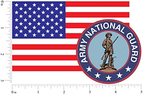 Американско знаме со армиска национална гарда печат Арнг лого воена винил декларална налепница за лаптопи со автомобили со камиони итн ... 3.22x5
