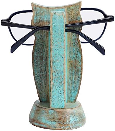 Amerindian Дрвена сина очила за очила за очила за очила за очила Стенд за оптички очила за сонце, декоративни канцелариски додатоци