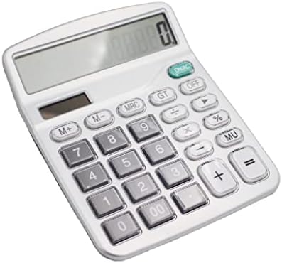 XWWDP 12дигит Калкулатор на бирото Големи копчиња Алатка за сметководство за финансиски деловни активности Сребрена голема клуч соларна