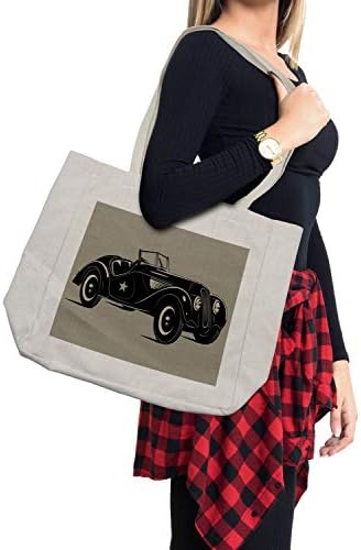 Амбезон автомобили торба за купување, класичен италијански модел носталгичен автомобил 50-ти starвезден знак поп-уметност хоби старомодна