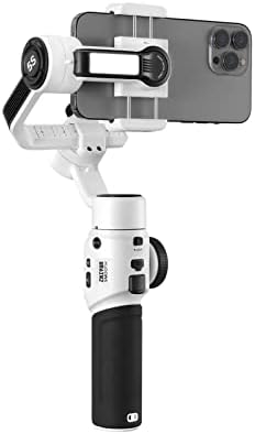 Zhiyun мазен 5s gimbal за паметен телефон iPhone gimbal стабилизатор за видео gimbal за iPhone 14 Pro Max 13 12 SE2 XS X SE 8 7 Plus 3 -оски рачен телефон Gimble w/ Focus Pull & Zoom Способност - Бело
