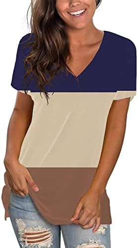 Облека со кратки ракави V вратот Памук Графички обичен врвен маица за девојчиња блуза лето есен жени i4 i4