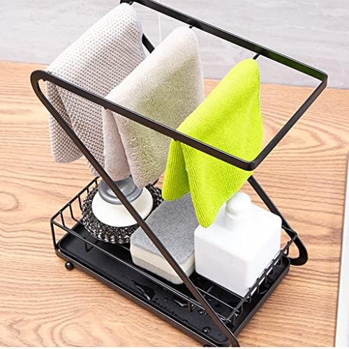 ZCX мијалник Организатор држач за сунѓер со тава за одвод, мијалник за решетки за пешкири за кујна, кујнски уреден сапун за диспензери организатор