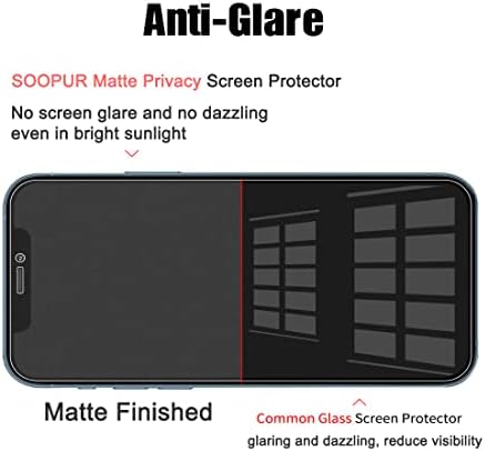 СООПУР [2 Пакет Компатибилен со iPhone 12 Pro Max 6.7 Мат Заштитник На Екранот За Приватност, Анти-Отсјај Анти-Шпионски Филм За Калено