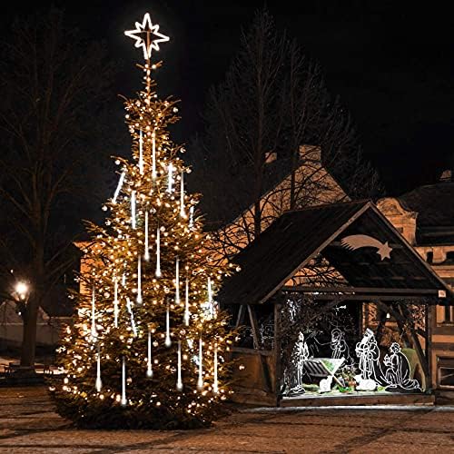 Кобе метеор туш што паѓа дожд светла Божиќни светла 8 цевки 192 предводени левови од снег што паѓаат Божиќни светла на отворено светло