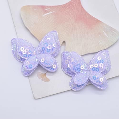 16 -тина парчиња секвенци на пеперутки Апликации Двојни слоеви Декоративни закрпи за облека за чевли за шиење занаети DIY фиба