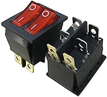 Vevel 2PCS AC 250V/16A, 125V/20A црвено и црвено копче со светло вклучено/исклучено DPDT 6 PIN 2 MINI BOAT ROCKER SWITCHES