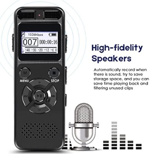 DLOETT Дигитален Диктафон Аудио Снимање ДИКТАФОН MP3 LED Дисплеј Гласовна Активирана Поддршка 64g Намалување НА Бучавата
