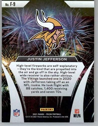2021 Panini Prizm Fireworks 9 Justin Jefferson Minnesota Vikings NFL Football Trading Card