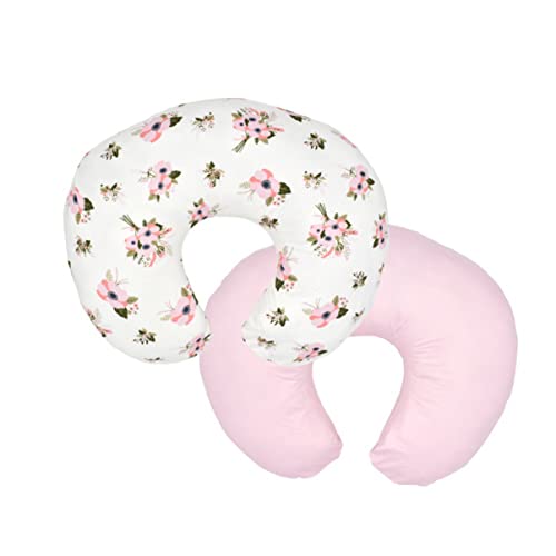 Кисангел 4 парчиња со перница перница бело памучно новороденче за новороденчиња за затегнување на породилни цвеќиња+розово доење