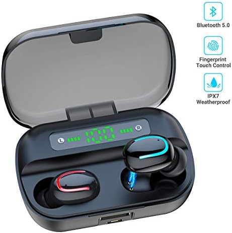 БЕЗЖИЧНИ Слушалки CUIZI Bluetooth Слушалки,5.0 HD Стерео Звук Безжични Слушалки, Ipx7 Водоотпорни Слушалки Вграден Микрофон, Поништување