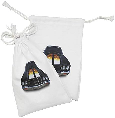 Амбесон Класична Торбичка За Ткаенина Комплет од 2, Гроздобер Ретро Автомобил Со Печатење Пред Уметноста На Сликата Топол Дизајн Во