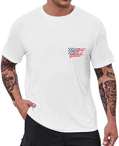 2023 година Нови мажи моден пролет лето лето -лесен кратки ракави o вратот маскирна печатена маица Топ блуза куќа