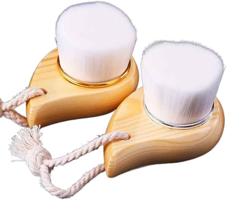 Дрвена рачка запирки за миење на лицето за миење меки влакна за коса, чистење на лицето за чистење пори за чистење артефакт светло
