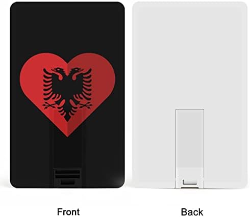 Албанија РАМНО Срце ЗНАМЕ USB Диск Кредитна Картичка ДИЗАЈН USB Флеш Диск U Диск Палецот Диск 64G