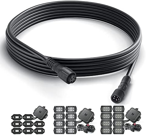 Mictuning 10ft 5pin продолжена жица кабел за кабел за кабел за C1 C2 Q1 RGBW LED карпести светла v1 светла на прстените на тркалата