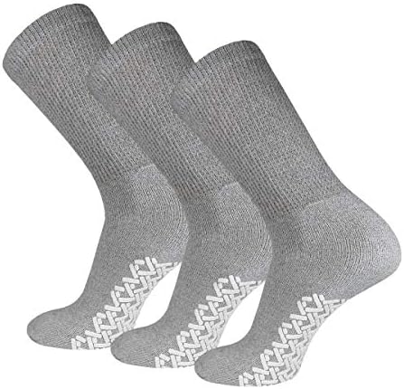 Машки жени дијабетични лабави врвни терапевтски анти -лизгања кои не се лизгаат меки памук со целосна перничена екипаж чорапи