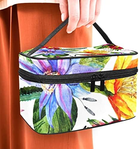 Тоалетна Торба, Козметичка Торба За Шминка За Патувања За Жени Мажи, Цветна Тропска Џунгла